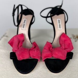 Miu Miu Black and Pink Bow Heels